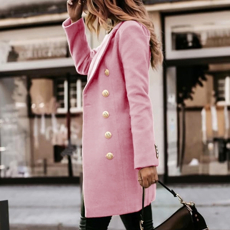 831A Womens Fall Winter Wool C - Wool Coat Peacoat ulasan dan harga