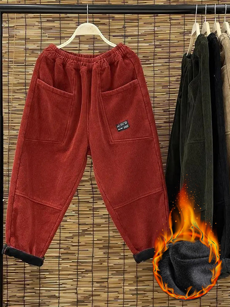 Casual Plus Velvet Womens Hare - Corduroy Pant Warm ulasan dan harga
