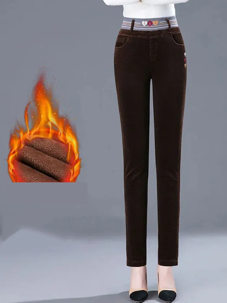Winter Thicken Plush Lined Pen - Corduroy Pant Warm ulasan dan harga