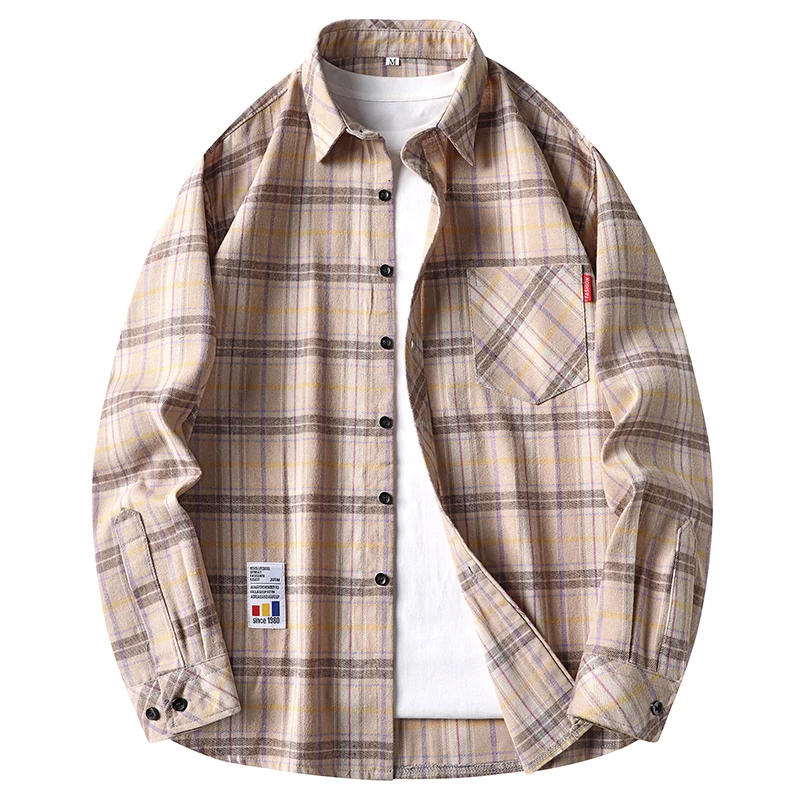 Mens Casual Plaid Grid Flannel - Flannel Shirt Lined ulasan dan harga